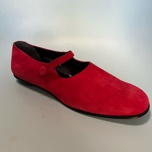 Pancaldi Suede Mary Jane Flats